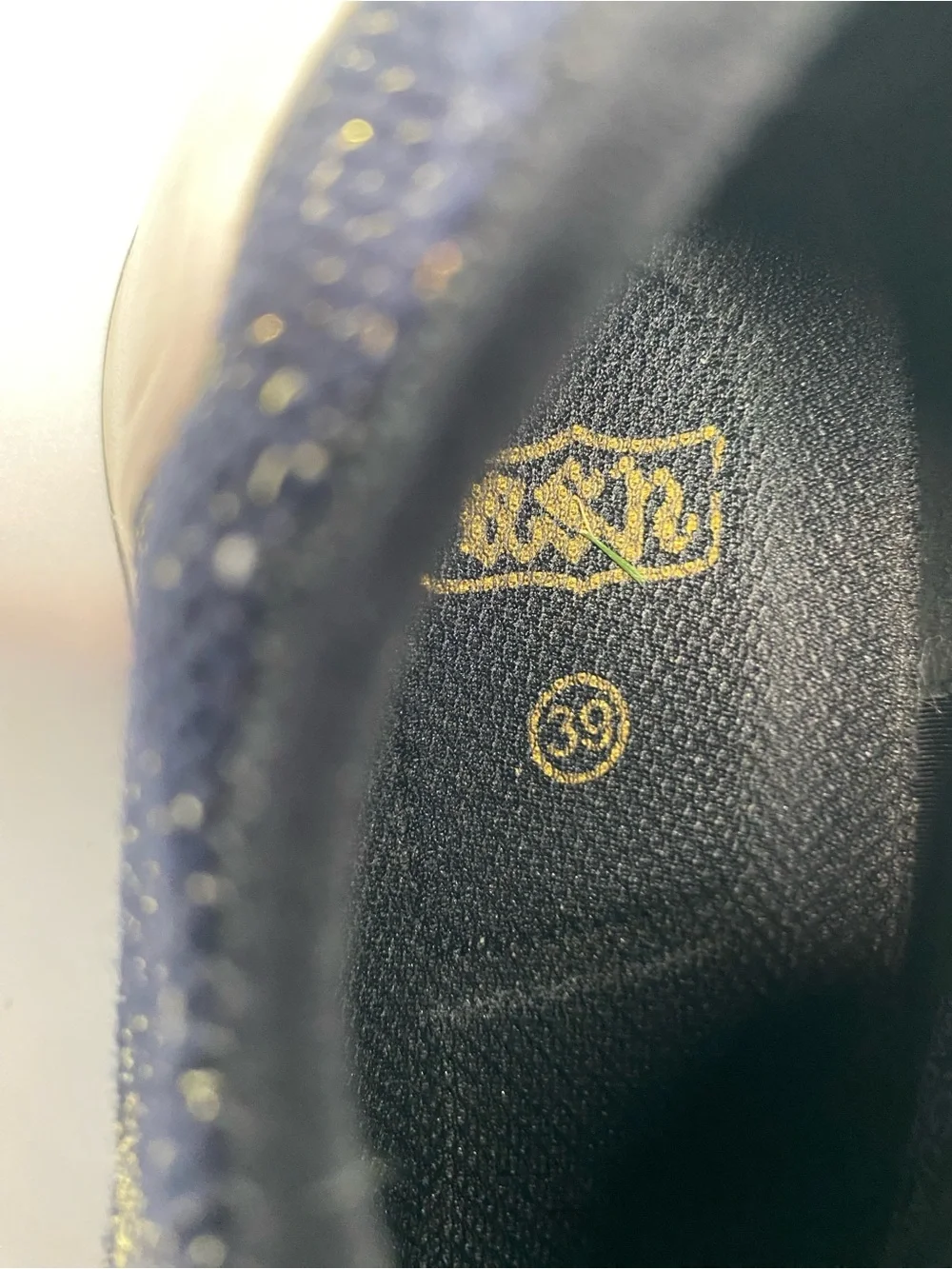 Ash Womens Blue Navy and Gold Jaguar Star Metallic Knit Platform Sneakers